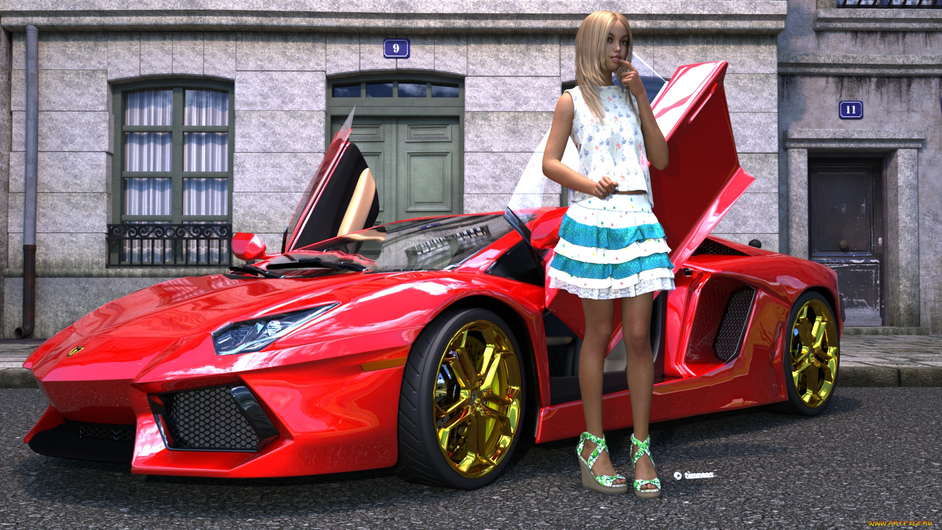 , 3d car&girl, , , , 